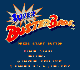 Super Buster Bros. title screen for Super Nintendo
